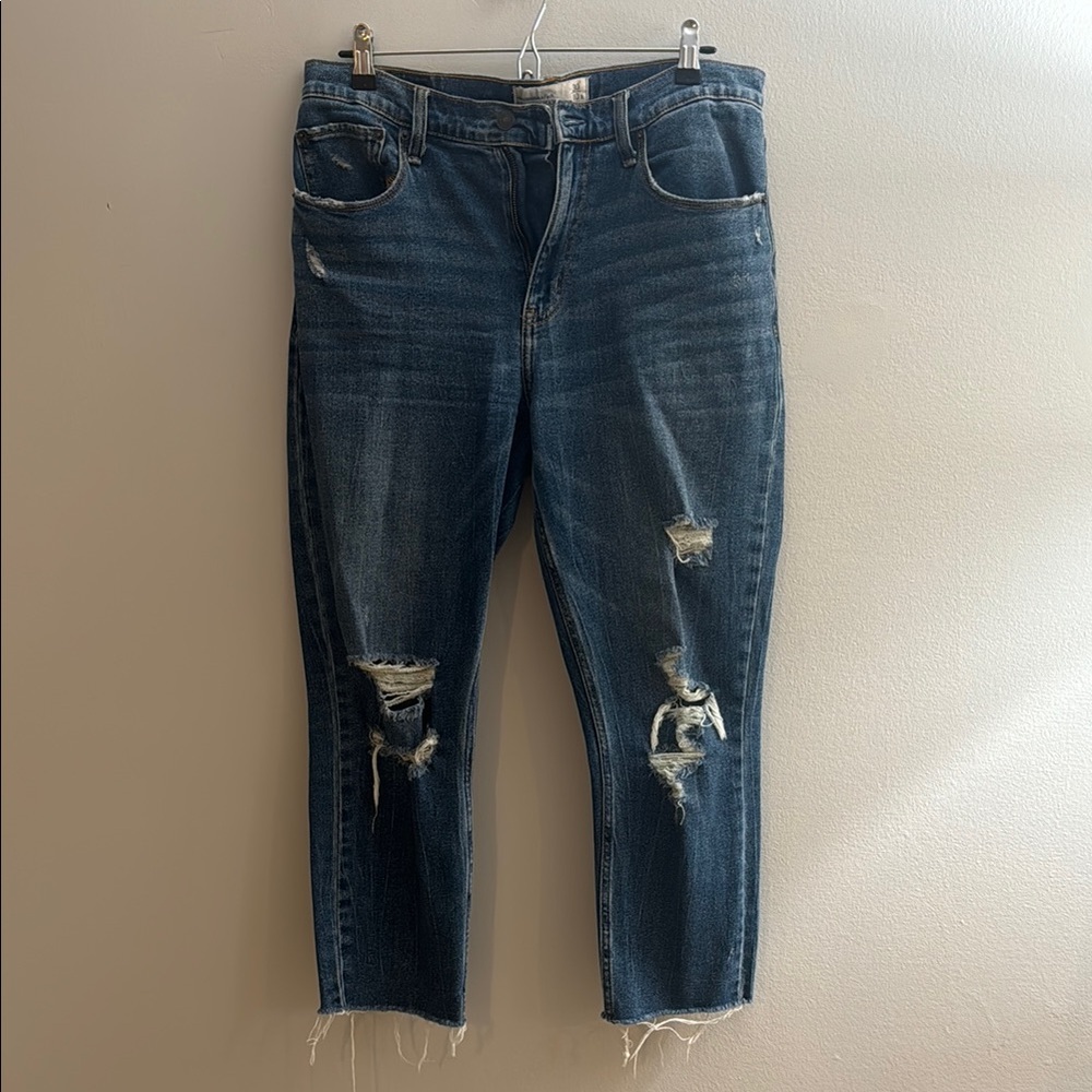 Abercrombie Distressed Denim Mom Jeans
